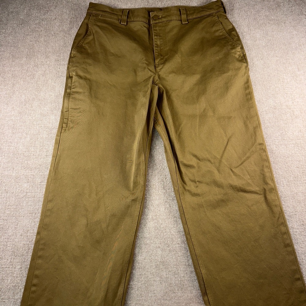 Duluth Trading Co DuluthFlex Ballroom Khaki Pants 34x36 Relaxed Fit Brown Work